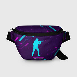 Поясная сумка Символ Counter Strike в неоновых цветах на темном, цвет: 3D-принт