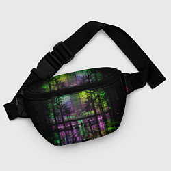 Поясная сумка Неоновое здание ночью - Зелёный, цвет: 3D-принт — фото 2