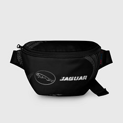 Поясная сумка Jaguar Speed на темном фоне со следами шин, цвет: 3D-принт