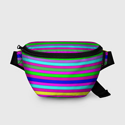 Поясная сумка Multicolored neon bright stripes, цвет: 3D-принт