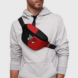 Поясная сумка Чикаго Буллз black & red, цвет: 3D-принт — фото 2