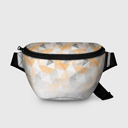Поясная сумка Однотонный белый и желто-серый геометрический, цвет: 3D-принт