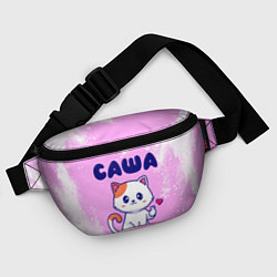 Поясная сумка Саша кошечка с сердечком, цвет: 3D-принт — фото 2