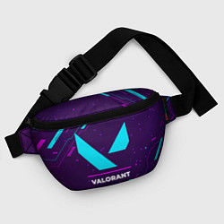 Поясная сумка Символ Valorant в неоновых цветах на темном фоне, цвет: 3D-принт — фото 2