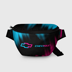 Поясная сумка Chevrolet - neon gradient: надпись и символ, цвет: 3D-принт
