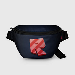 Поясная сумка Roblox red - Роблокс полосатый логотип, цвет: 3D-принт