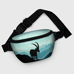 Поясная сумка Горный козел и горы, цвет: 3D-принт — фото 2