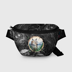 Поясная сумка Рисунок на бревне - волк, цвет: 3D-принт