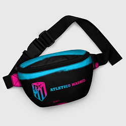 Поясная сумка Atletico Madrid - neon gradient: надпись и символ, цвет: 3D-принт — фото 2