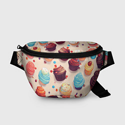Поясная сумка Капкейки на разный вкус, цвет: 3D-принт