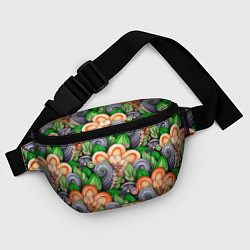 Поясная сумка Объемные лепестки цветов и листья, цвет: 3D-принт — фото 2