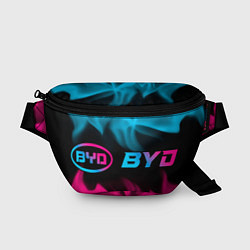 Поясная сумка BYD - neon gradient: надпись и символ, цвет: 3D-принт