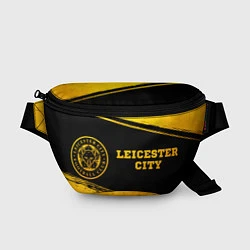 Поясная сумка Leicester City - gold gradient: надпись и символ, цвет: 3D-принт