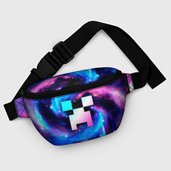 Поясная сумка Minecraft неоновый космос, цвет: 3D-принт — фото 2