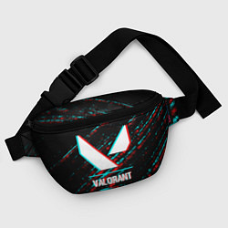 Поясная сумка Valorant в стиле glitch и баги графики на темном ф, цвет: 3D-принт — фото 2
