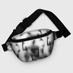 Поясная сумка Bodies inside behind a white wall, цвет: 3D-принт — фото 2