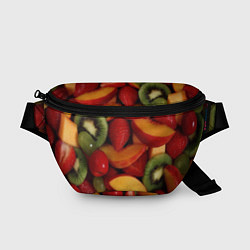 Поясная сумка Фруктово ягодный фон, цвет: 3D-принт