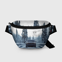 Поясная сумка Dodge in winter forest, цвет: 3D-принт