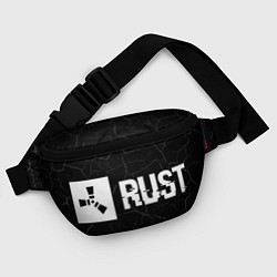 Поясная сумка Rust glitch на темном фоне: надпись и символ, цвет: 3D-принт — фото 2