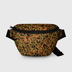 Поясная сумка Камуфляж осенний лес мелкий, цвет: 3D-принт