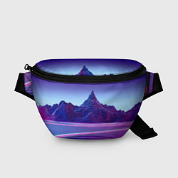 Поясная сумка Neon mountains - Vaporwave, цвет: 3D-принт