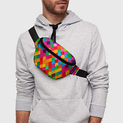 Поясная сумка Цветные лоскуты - пэчворк, цвет: 3D-принт — фото 2
