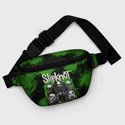 Поясная сумка Slipknot green abstract, цвет: 3D-принт — фото 2