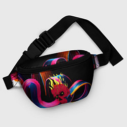 Поясная сумка Горящий череп - авангард, цвет: 3D-принт — фото 2
