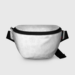 Поясная сумка Белые новогодние снежинки, цвет: 3D-принт