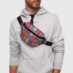 Поясная сумка Пэчворк - мандалы, цвет: 3D-принт — фото 2