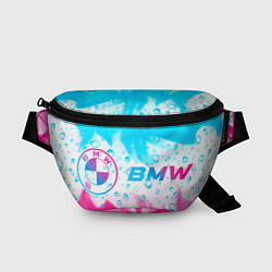 Поясная сумка BMW neon gradient style: надпись и символ, цвет: 3D-принт
