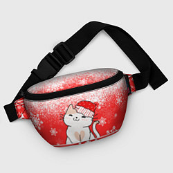 Поясная сумка Новогодний милый котик, цвет: 3D-принт — фото 2