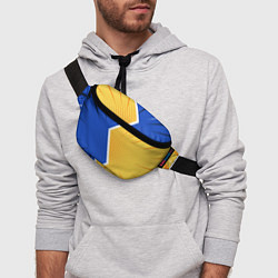 Поясная сумка Желто-синяя молния, цвет: 3D-принт — фото 2