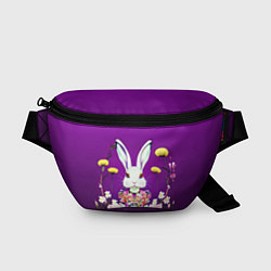 Поясная сумка Кролик с одуванчиками, цвет: 3D-принт