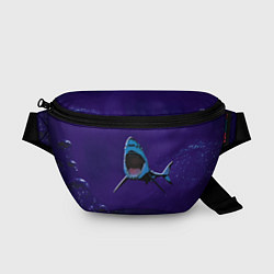 Поясная сумка Акула в синем море, цвет: 3D-принт
