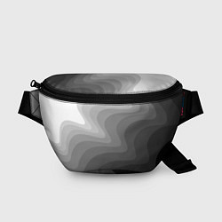 Поясная сумка Черно белые волны, цвет: 3D-принт