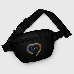Поясная сумка Разноцветное сердце, цвет: 3D-принт — фото 2