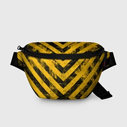 Поясная сумка WARNING - желто-черные полосы, цвет: 3D-принт