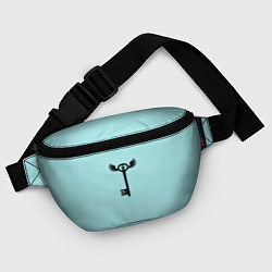 Поясная сумка Ключик к замочку голубой, цвет: 3D-принт — фото 2