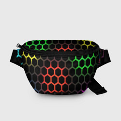 Поясная сумка Gradient hexagon genshin, цвет: 3D-принт