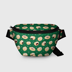 Поясная сумка Картофелины с лицом кричат: мемы на зеленом фоне, цвет: 3D-принт