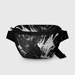 Поясная сумка Брызги красок - белая и черная, цвет: 3D-принт
