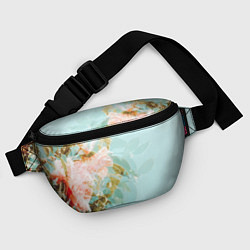 Поясная сумка Светло-синий цветочный паттерн, цвет: 3D-принт — фото 2