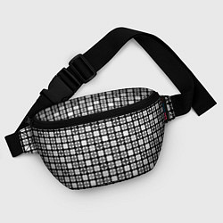 Поясная сумка Черно-белый геометрический мелкий узор, цвет: 3D-принт — фото 2