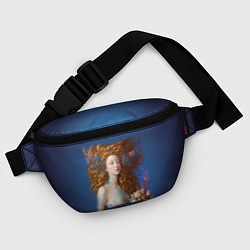 Поясная сумка Русалка в стиле Ренессанса с цветами, цвет: 3D-принт — фото 2