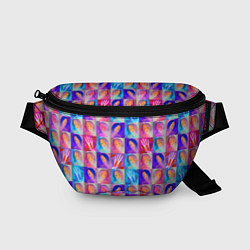 Поясная сумка Клетчатый узор с девушками, цвет: 3D-принт