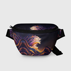 Поясная сумка Красочная волна, цвет: 3D-принт