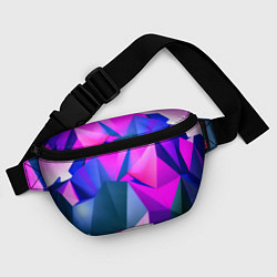 Поясная сумка Neon blue polygons, цвет: 3D-принт — фото 2