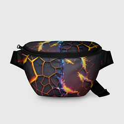 Поясная сумка Подорванные неоновые плиты, цвет: 3D-принт