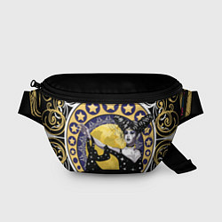 Поясная сумка Древняя богиня Никс и рамка в стиле модерн с луной, цвет: 3D-принт